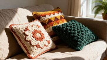 Aprenda a fazer almofadas de crochê sem errar no tamanho e nos pontos