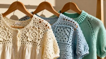 Blusas de crochê ganham charme com medidas certas e pontos bem modelados