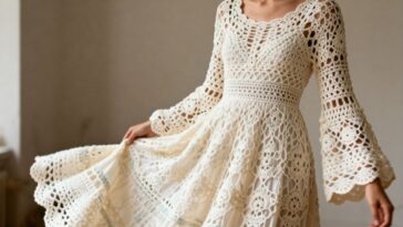 Como fazer vestido longo de crochê com bom caimento e medidas certas