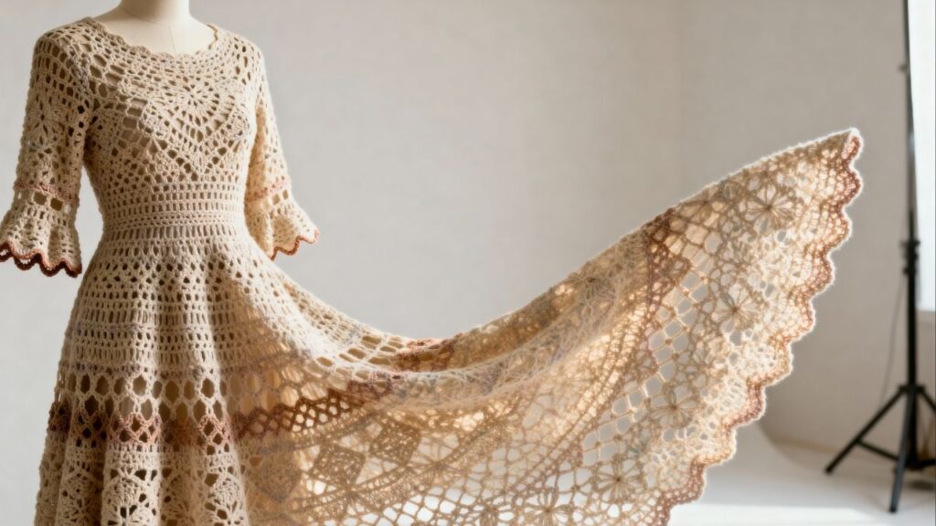 Como fazer vestido longo de crochê com bom caimento e medidas certas
