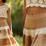 Como fazer conjunto cropped + saia em crochê com medidas certas e bom acabamento