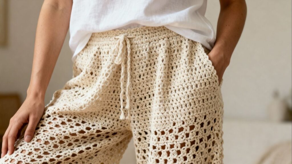 Fazer calça pantalona em crochê exige atenção a um detalhe crucial