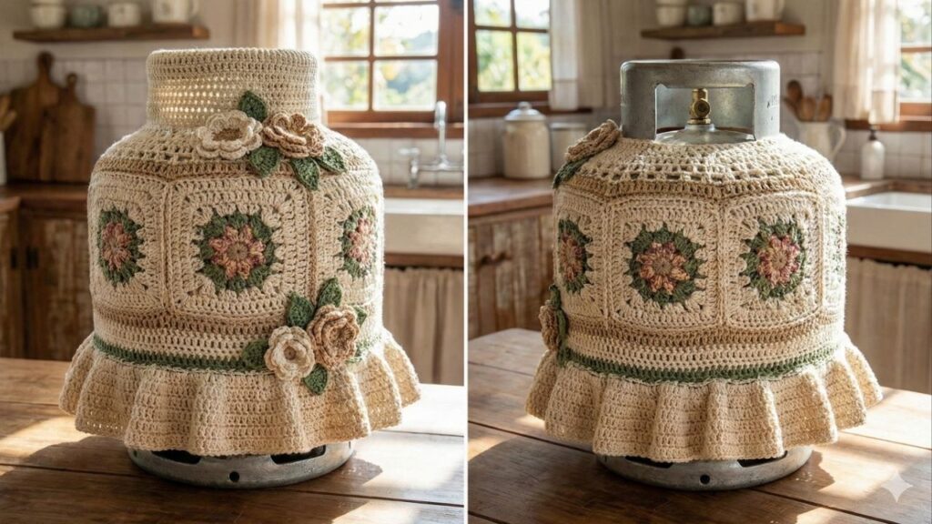 Capa de crochê para botijão é simples de fazer e valoriza a cozinha