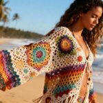 Saída de praia em crochê ganha leveza com ponto alto bem aplicado