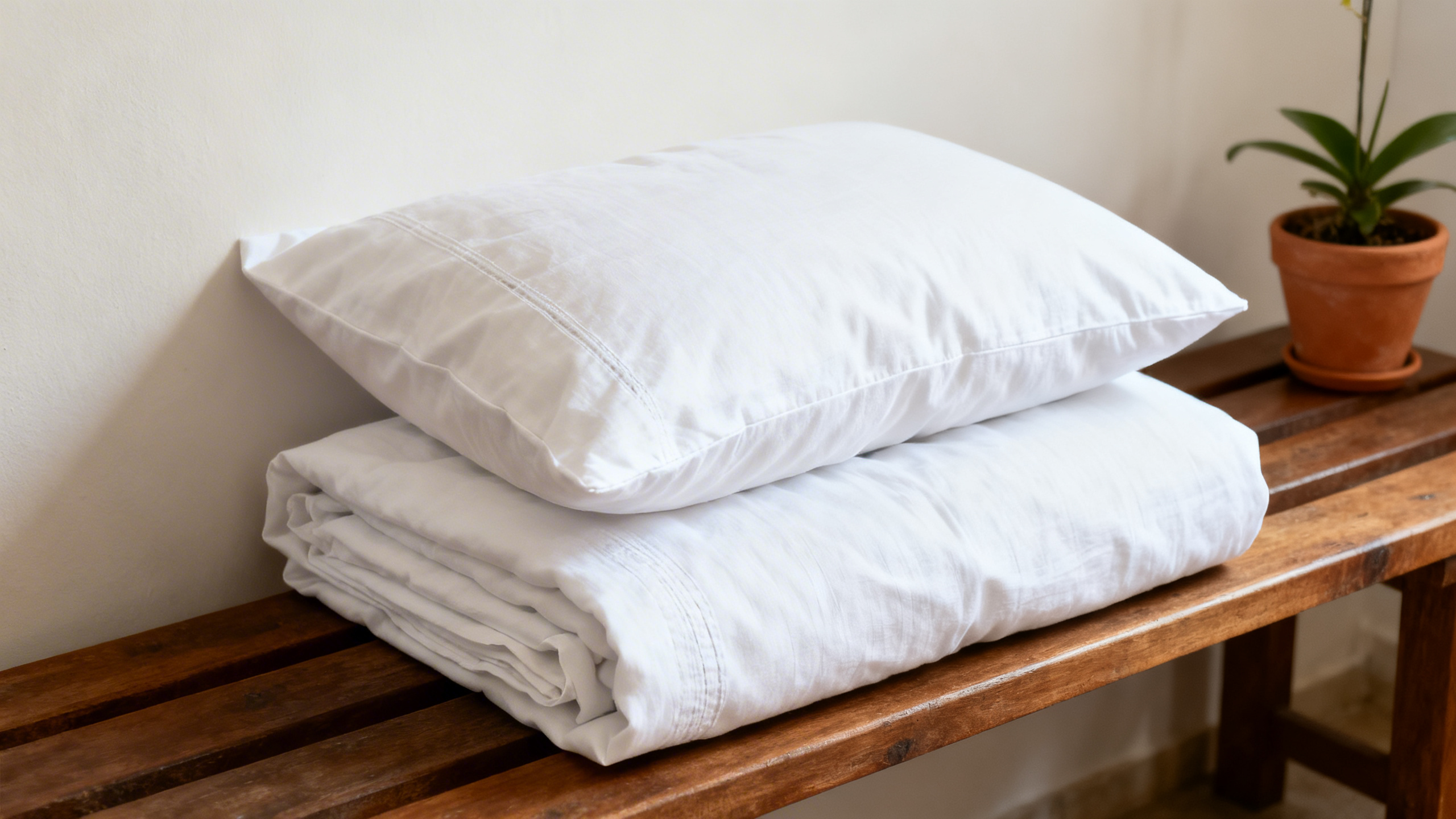 Dois jogos de roupa de cama facilitam a troca semanal.