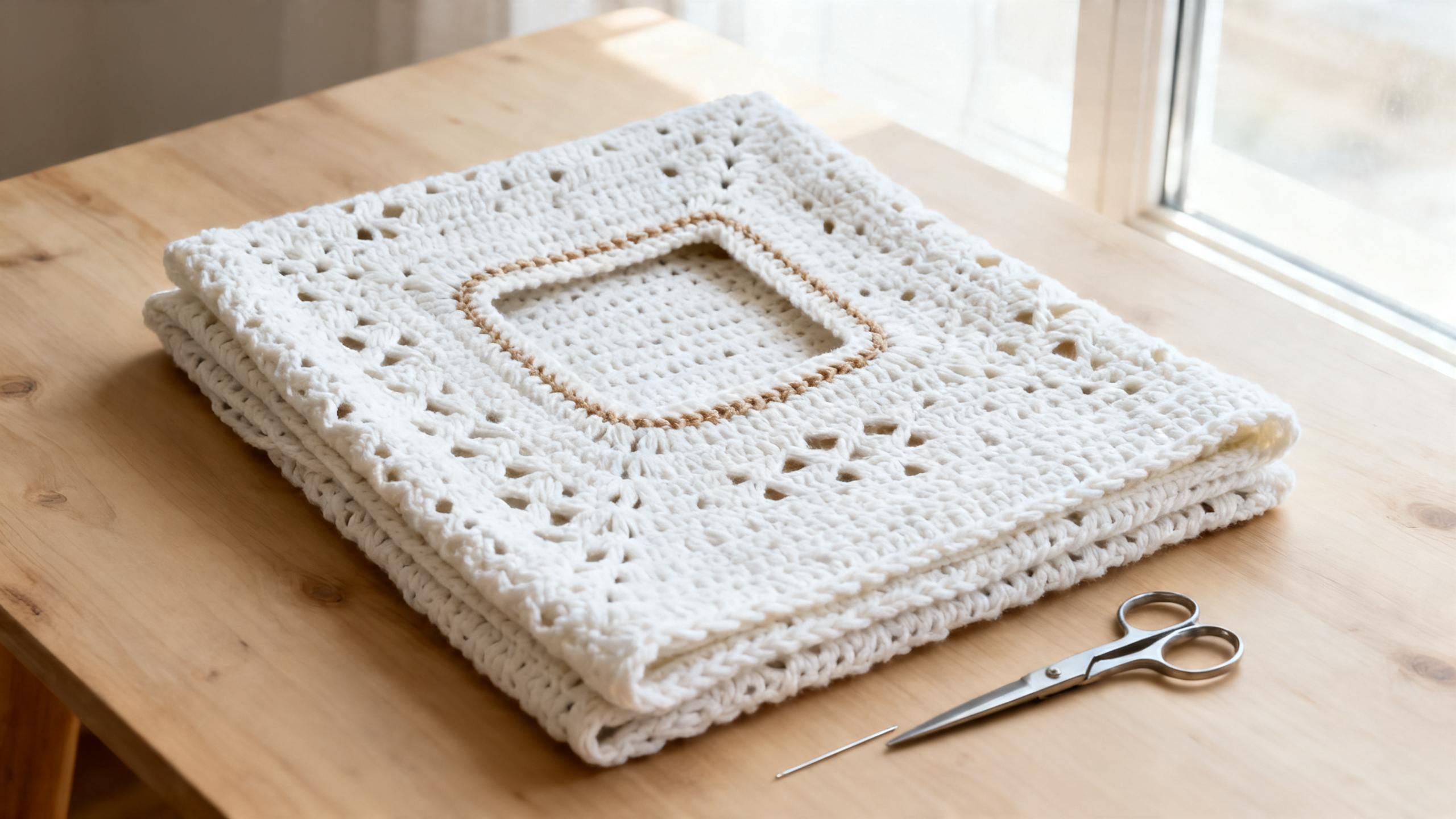 Detalhe da abertura central reforçada e do acabamento da peça