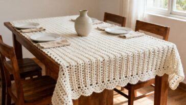 A toalha de mesa de crochê que transforma qualquer jantar em evento especial leva apenas um tipo de ponto