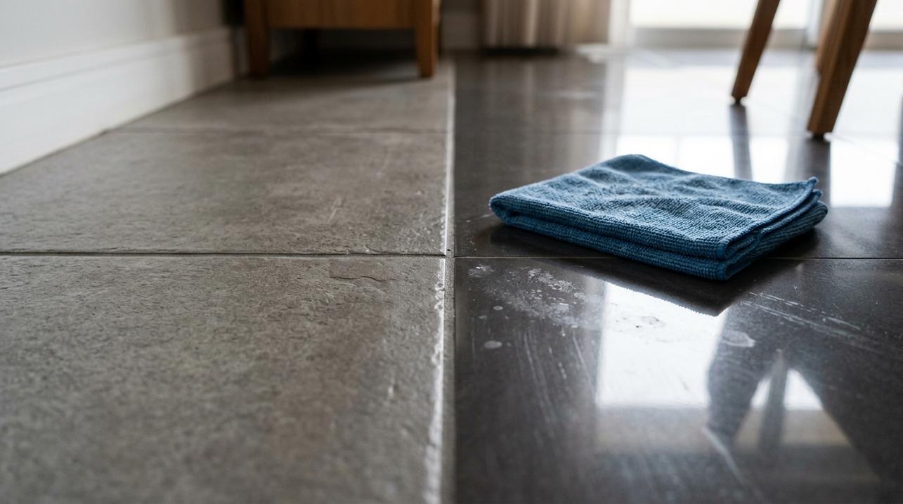 Excesso de sal pode deixar marcas em pisos escuros e brilhantes