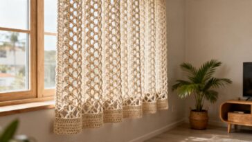 Cortina de crochê está voltando com força nas casas modernas e o modelo certo transforma qualquer ambiente