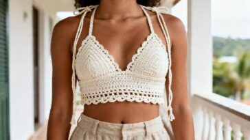 Cropped de crochê com alça de amarrar vazou nos desfiles e a versão caseira surpreende pela perfeição