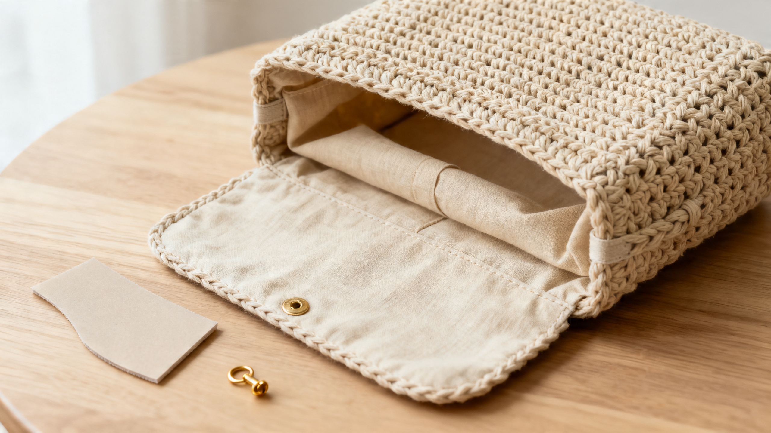 Forro e entretela bem escolhidos deixam a bolsa alinhada por dentro.