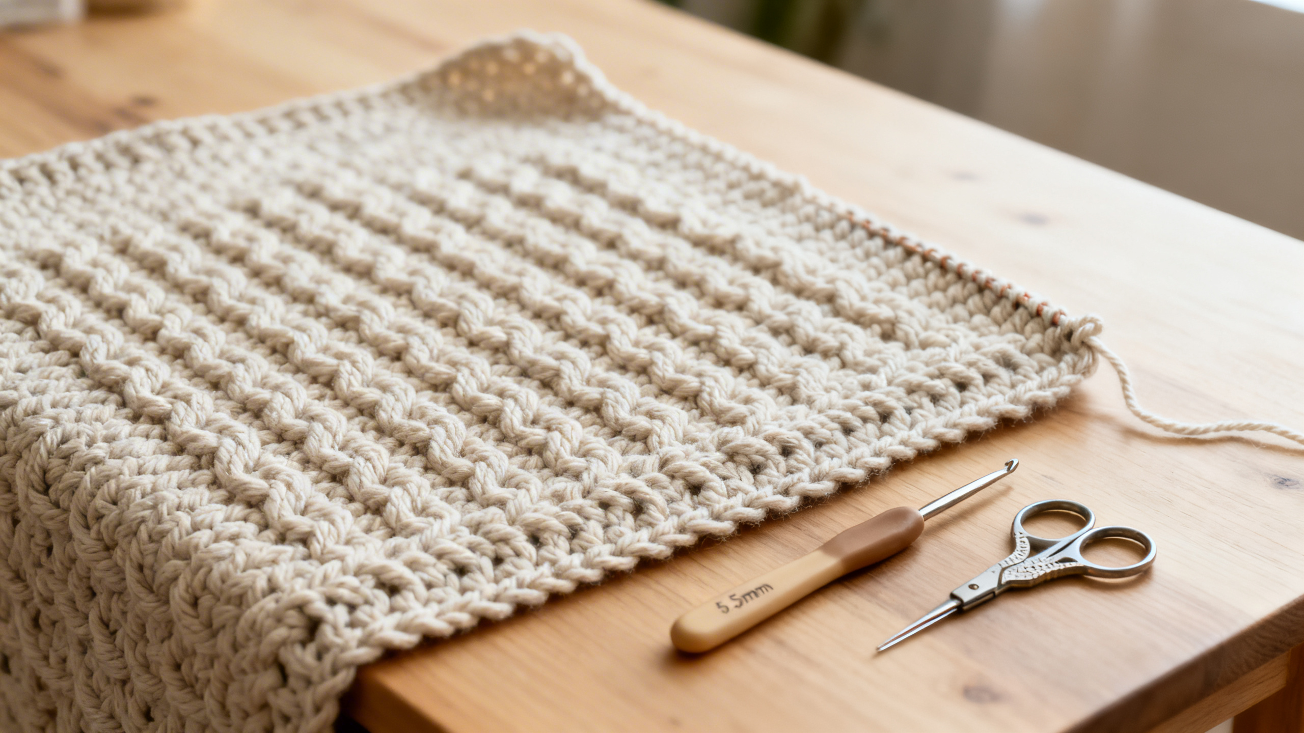 Detalhe do ponto turco e dos materiais usados na manta fácil.