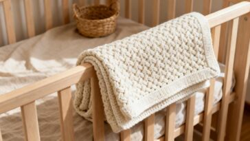 Essa manta de crochê para bebê usa apenas um ponto e fica tão linda que parece comprada em loja de grife