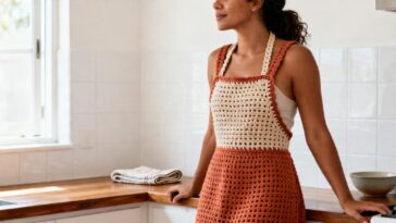 Esse avental de crochê deixou as cozinheiras mais estilosas e virou presente disputado em chás de panela