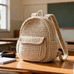 Mochila de crochê está substituindo a bolsa de couro no dia a dia das universitárias e impressiona pela resistência