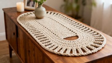 O centro de mesa de crochê que impressiona visitas leva apenas duas horas e transforma qualquer aparador