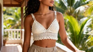 O top de crochê cropped que toda influenciadora está usando no verão sai pronto em uma tarde de trabalho