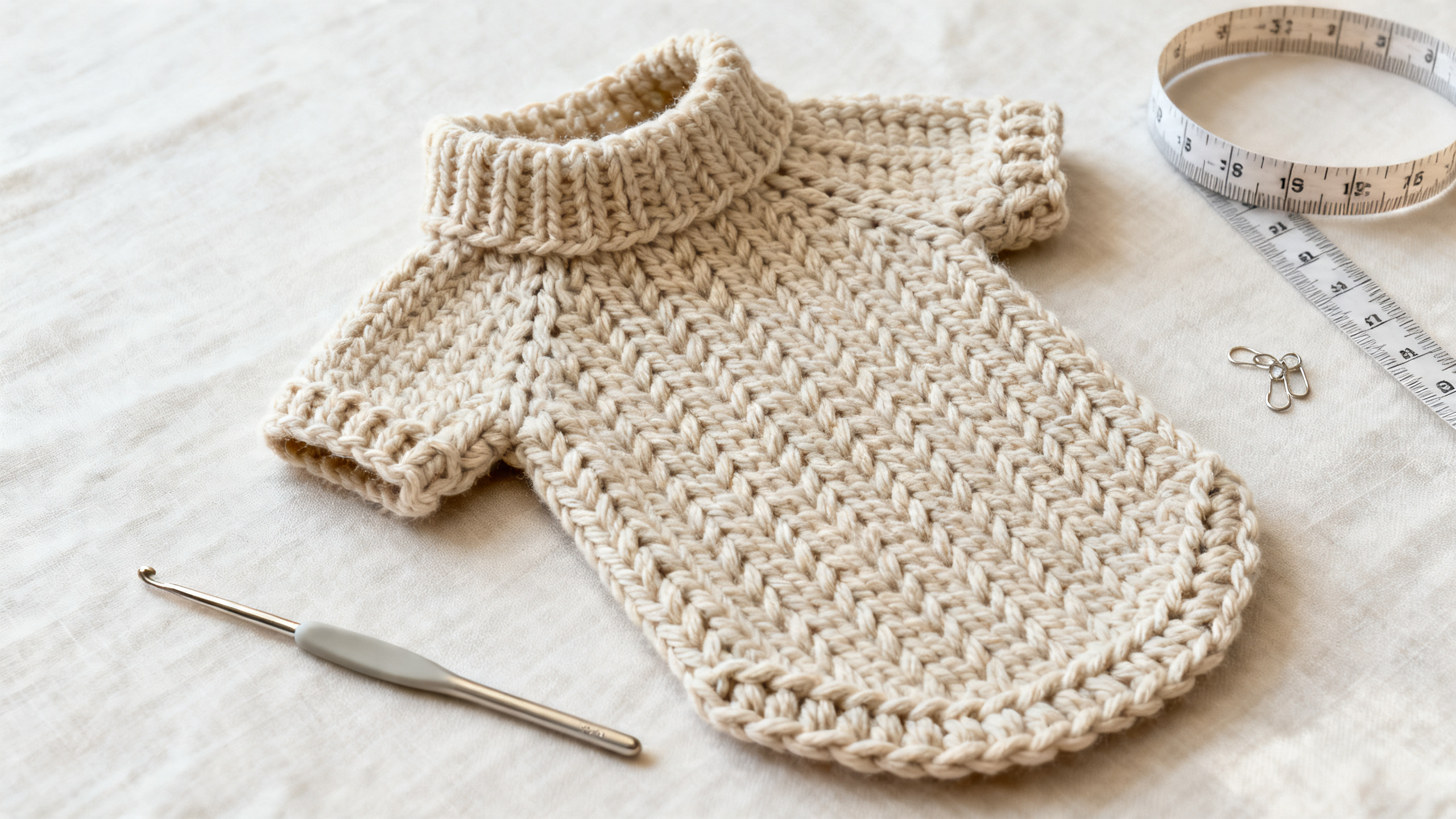 Detalhe da modelagem mostra pontos, medidas e acabamento da roupa para cachorro