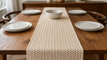 Trilho de mesa de crochê para o jantar: qual barbante usar e quanto comprar (sem desperdício)